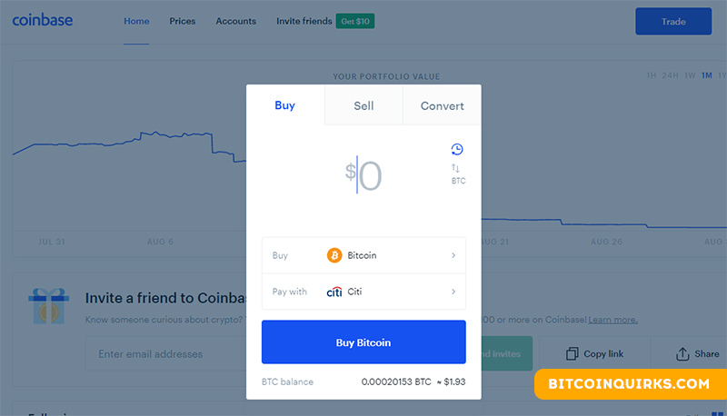 How to Buy Bitcoin Using Coinbase - Bitcoin Quirks
